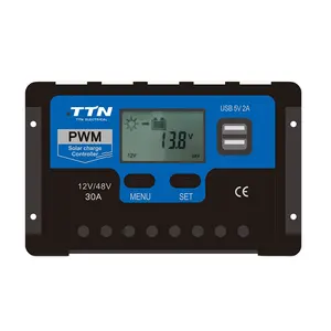 TTN PWM 12v 24V 20 أمبير جهاز التحكم في الشحن لنظام الطاقة الشمسية خارج الشبكة