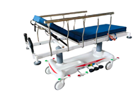 Chariot de transport pliable multifonctionnel pour patients, avec lit de transfert et support de perfusion en acier inoxydable, pour urgences hospitalières
