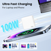 Cargador de Pared GaN de 100W con Enchufe TKT UK, Estación de Carga Rápida para iPhone y Samsung, Adaptador de Viaje Tipo-C, Fabricante OEM ODM
