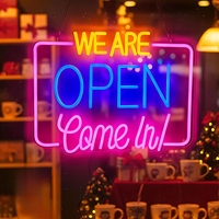 Enseigne LED personnalisée ouverte 24h/24, ultra-lumineuse, multicolore, néon, étanche IP54 pour magasin, bar, voiture