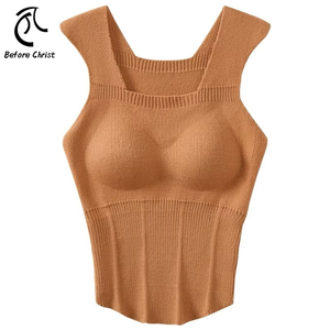 Suéter de estilo informal <span class=keywords><strong>para</strong></span> <span class=keywords><strong>mujer</strong></span>, chaleco de otoño e invierno, cinturón de hombro ancho, camisa Base de punto cálido integrada, almohadilla <span class=keywords><strong>para</strong></span> el pecho transpirable - Product Image 1