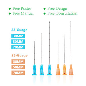 Kit de microcánulas de precisión con aguja de perforación 18g 21g 22G 23g <span class=keywords><strong>25g</strong></span> 27G <span class=keywords><strong>50mm</strong></span> 70mm aguja de punta roma Derma relleno <span class=keywords><strong>Micro</strong></span> cánula - Product Image 4