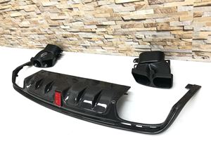 W222 B-Style Carbon-Heckdiffusor mit LED-Bremslicht + Vierfach-Auspuffblenden für S-Klasse W222 2014-2017 <span class=keywords><strong>AM</strong></span> Line <span class=keywords><strong>S63</strong></span> S65 - Product Image 3
