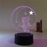 Veilleuse LED tactile 7/16 couleurs personnalisées contrôle du sens création de veilleuse LED en acrylique 3D