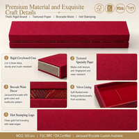 Boîte à collier de luxe en papier brocart imperméable avec doublure en velours haut de gamme, OEM ODM pour BRC FDA, fermeture à pression, MOQ500