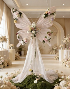 Décoration florale géante en forme de papillon, fleur <span class=keywords><strong>artificielle</strong></span> romantique, ornement de papillon pour mariage, accessoire <span class=keywords><strong>photo</strong></span>, vente en gros - Product Image 4