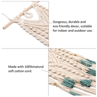 Tapisserie murale verticale en coton macramé, style bohème tissé vert et beige, écologique, pour anniversaire