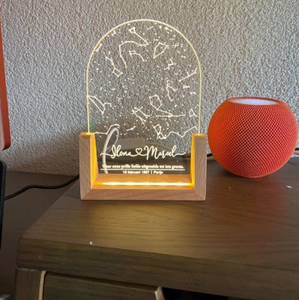 Base en U personnalisée, veilleuse en acrylique éclairée en forme de <span class=keywords><strong>N</strong></span> - Product Image 3