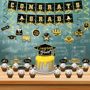 Set a spirale in stile moderno per la stagione della laurea di vendita calda cappello di dottorato palloncino e torta alzabandiera forniture per decorazioni per feste - Product Image 3