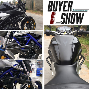 XXUN accesorios de la motocicleta Crash Bar marco Protector parachoques para <span class=keywords><strong>Yamaha</strong></span> MT03 MT25 2015, 2016, 2017, <span class=keywords><strong>2018</strong></span>, 2019, 2020, 2021 - Product Image 2