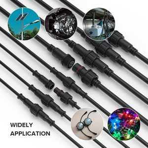 2Pin Conector À Prova D' Água Fio Elétrico 18awg Cabo De Extensão De Energia para Carro Caminhão Barco Indoor Outdoor Led