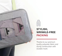 Sacs de rangement de voyage en nylon compressible respirants avec fermeture éclair, lot de 6, organisateurs de bagages pour bagages à main