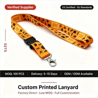 Lanière en nylon personnalisée de haute qualité, durable, imprimée par sublimation, écologique, en polyester avec mousqueton métallique pour