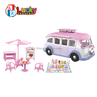 Jouets chanceux maison de poupée ensemble de jeu bricolage semblant Portable caravane camping-car Bus jouet Kit camion Dessert chariot Mini nourriture jouets accessoires