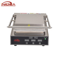 Four à frire double face pour cuisine commerciale, équipement électrique de table, lames en céramique/acier inoxydable, protection thermique CE