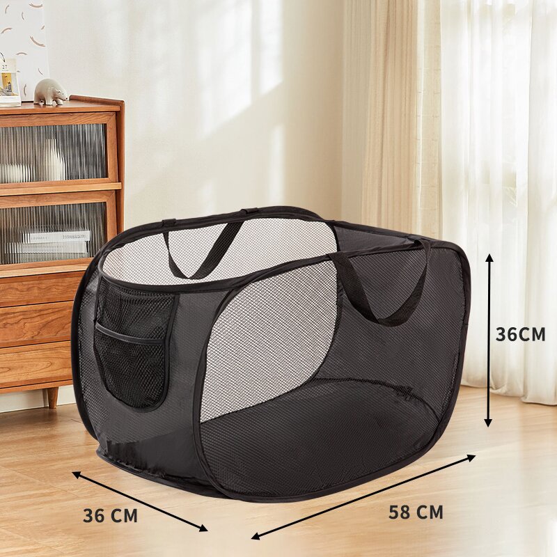 Cesta ropa sucia horizontal negro