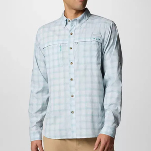 Vêtements camouflage numérique, haut à dos ouvert, haut de gamme, personnalisé pour l'automne, avec motifs de poissons, chemise de pêche à col boutonné avec motifs de poissons de Bali - Product Image 1