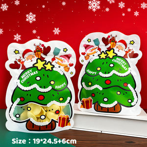 Sac d'emballage personnalisé pour biscuits de Noël, pochette réutilisable <span class=keywords><strong>à</strong></span> fond plat pour biscuits, bonbons, snacks, cadeaux, conservation alimentaire, sac refermable - Product Image 6