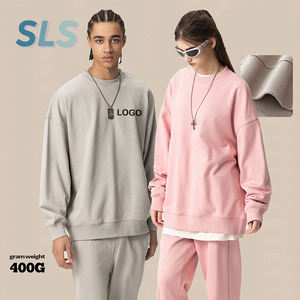 Sudadera de Cuello Redondo para Hombre, de Alta Calidad, para Otoño, 400G, Tejido de Rizo Grueso, Color Sólido, Poliéster/Algodón, Ecológica - Product Image 3