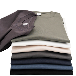 Camiseta de Algodón Lisa para Hombre, Manga Corta, Cuello Redondo, Corte Regular, Color Sólido, Tejido de Punto Informal - Product Image 1