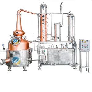ZJ 500L Alcohol Distiller Equipment Whisky Rum Gin Vodka Brandy Distillation Machine Copper Boiler Distill
