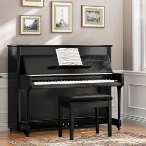 Banco de <span class=keywords><strong>piano</strong></span> marca HOOBRO con cojín acolchado y compartimento de almacenamiento para partituras, Banco de música, taburete de <span class=keywords><strong>piano</strong></span>, silla de tocador - Product Image 4