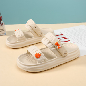 Sandalias Bicue Wedges para mujer, plataforma, colores dulces, patrón de dibujos animados, antideslizantes, cómodas, para verano, uso al aire libre, verde claro, Beige - Product Image 4