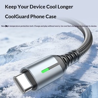 Kabel Pengisian Cepat LED 240W dengan Jalinan Nilon dan Konduktor Tembaga Murni untuk Type-C ke Type-C IOS/Android & untuk Perangkat