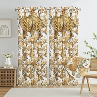 Rideau de Fenêtre Moderne Luxueux à Motifs Floraux Jacquard Occultant pour Salon – Rideaux et Cantonnières en Gros