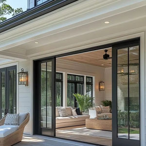 <span class=keywords><strong>Puerta</strong></span> corredera <span class=keywords><strong>de</strong></span> aluminio Marco resistente a <span class=keywords><strong>la</strong></span> humedad Vidrio templado Fácil <span class=keywords><strong>de</strong></span> deslizar para patios Terrazas - Product Image 1