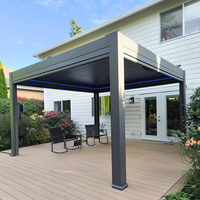 Auvent en aluminium pour extérieur, montage mural, imperméable, toit à persiennes motorisé, pergola, gazebo