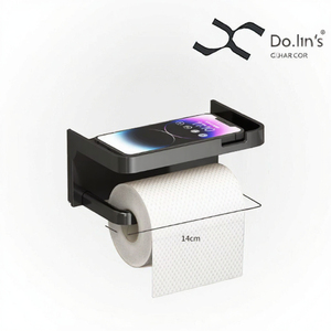 Modern Plastic Rectangular <b>Toilet</b> <b>Roll</b> <b>Holder</b> No Perforation <b>Wall</b> <b>Mount</b> Bathroom Tissue Rack For Home Hotel - Product Image 3