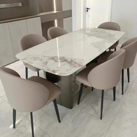 Mesa de Comedor, Estilo Italiano Moderno Minimalista de Alta Gama, Personalizable, Juego Rectangular Pequeño con Sillas para el Hogar