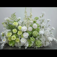 Arrangement floral de mariage tendance 2025, fleurs artificielles en soie rose et bleue pour l'allée de mariage, décoration d'entrée de mariage