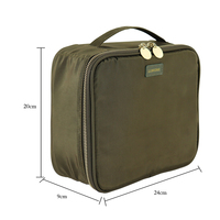 Trousse de Maquillage Multifonctionnelle avec Séparateurs Ajustables et Miroir Amovible Grossissant 10x en PU, Petite Capacité