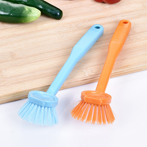 Cepillo de limpieza de cerdas densas, tamaño extra grande, colorido, con mango largo, para fregar platos, antiadherente, de plástico y nailon. - Product Image 2