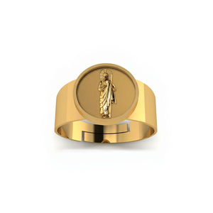 Bague de mariage religieuse en laiton unisexe plaqué or de haute qualité Saint Jude fiançailles fête anniversaire bijoux 18K bagues de mode - Product Image 1