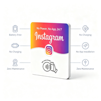 Plaque acrylique personnalisée NFC Ins Review Card sur pied pour optimiser les avis Instagram NFC213