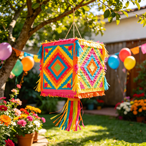 Piñata colorée faite à la main, parfaite pour les fêtes d'anniversaire des enfants, les fiestas, les carnavals et les décorations de célébrations festives - Product Image 5