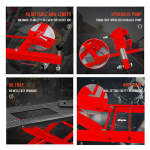 Altertool Meja Angkat Motor Hidrolik 1000lb dengan Penjepit Roda Depan Karet Besar, Lipat, Pabrikan MSJ04-1210M - Product Image 5