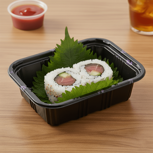 กล่องพลาสติกใส่อาหารทรงสี่เหลี่ยมผืนผ้าพร้อมฝาปิด สีดำ ขนาด 5 1/2 x 4 1/3 นิ้ว จำนวน 600 ชิ้น - Product Image 3