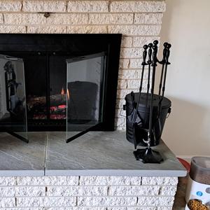 5 Pcs <strong>Fireplace</strong> <strong>Tools</strong> Sets Black Handle Wrought Iron Large Fire <strong>Tool</strong> Set and Holder Outdoor Fireset Fire Pit Stand - Product Image 6