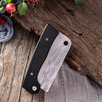 Couteau de cuisine pliant Nakiri en acier inoxydable forgé à la main avec manche G10, couteau à découper ambidextre tranchant pour une utilisation portable en extérieur