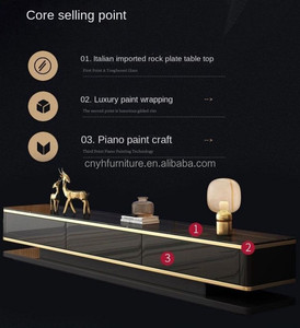 Luce di lusso Cabinet <span class=keywords><strong>TV</strong></span> combinazione <span class=keywords><strong>tavolino</strong></span> piccolo appartamento piatto pietra <span class=keywords><strong>tavolino</strong></span> e <span class=keywords><strong>Tv</strong></span> Set Set marmo - Product Image 3