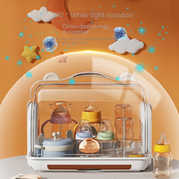 Boîte de rangement en plastique anti-poussière en PP avec égouttoir rectangulaire durable multifonction pour biberon, gobelet, bol, déjeuner