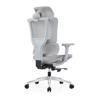 Chaise de bureau ergonomique avec support de nuque réglable, système lombaire dynamique, dossier en maille inclinable et base roulante pour salle d'étude