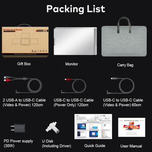 Écran portable triple écran pour ordinateur portable S788, vente directe d'usine et vente chaude, 16 pouces, panneau IPS 1920x1200, vidéo et alimentation USB C - Product Image 6