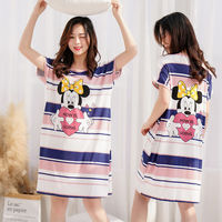 Robe d'été ample grande taille de qualité supérieure, motif dessin animé mignon, respirante, col rond, taille élastique, manches courtes, en soie de lait