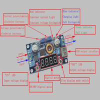 DC-DC XL4015 5A Module de chargeur de batterie de lecteur de LED numérique CC/CV convertisseur abaisseur USB avec voltmètre ampèremètre XL4015