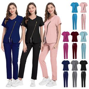 Uniformes de Enfermera de Alta Calidad para Hospital, Salón de Belleza, Spa, Conjuntos de Uniformes con Cierre, Ropa de Trabajo Estilo Casual, Tallas XS-2XL - Product Image 1